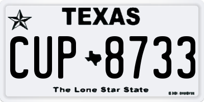 TX license plate CUP8733