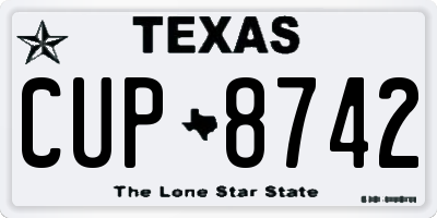 TX license plate CUP8742