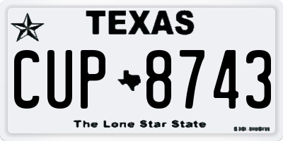 TX license plate CUP8743