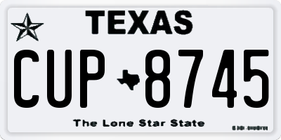 TX license plate CUP8745