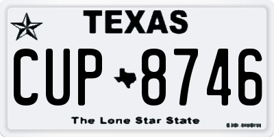 TX license plate CUP8746