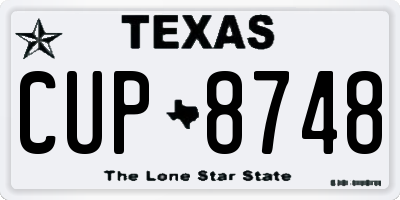 TX license plate CUP8748