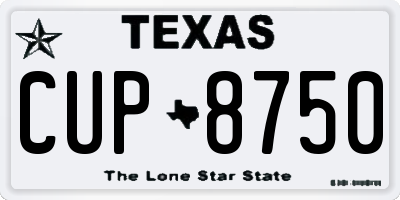 TX license plate CUP8750