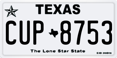 TX license plate CUP8753
