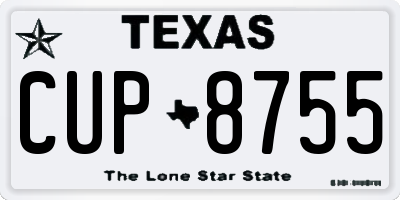 TX license plate CUP8755