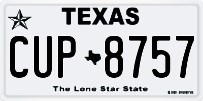 TX license plate CUP8757