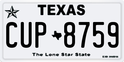 TX license plate CUP8759