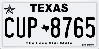 TX license plate CUP8765