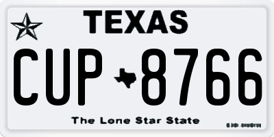 TX license plate CUP8766