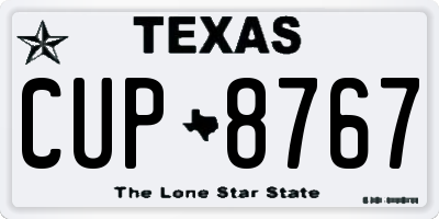 TX license plate CUP8767
