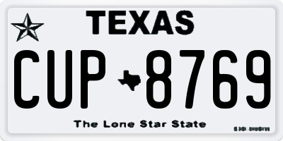TX license plate CUP8769
