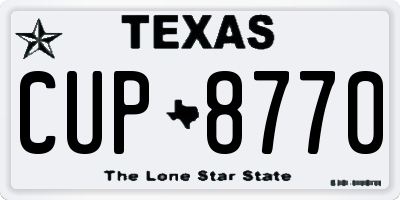 TX license plate CUP8770