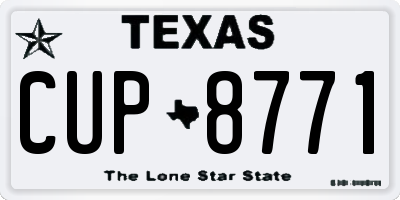 TX license plate CUP8771