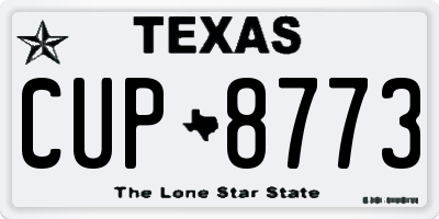TX license plate CUP8773
