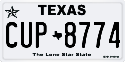 TX license plate CUP8774