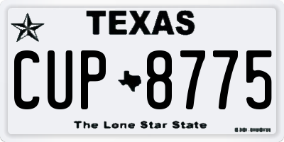TX license plate CUP8775