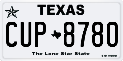 TX license plate CUP8780