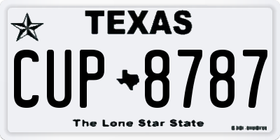 TX license plate CUP8787