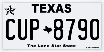 TX license plate CUP8790