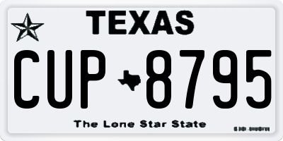 TX license plate CUP8795