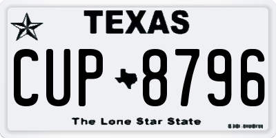 TX license plate CUP8796