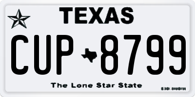 TX license plate CUP8799