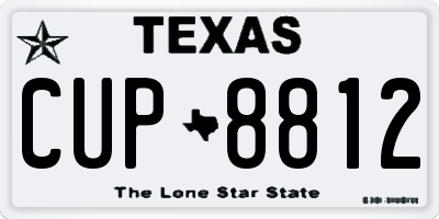TX license plate CUP8812