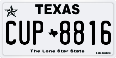 TX license plate CUP8816