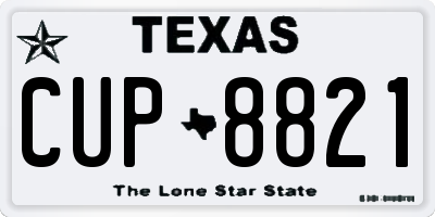TX license plate CUP8821