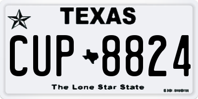 TX license plate CUP8824
