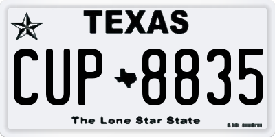 TX license plate CUP8835