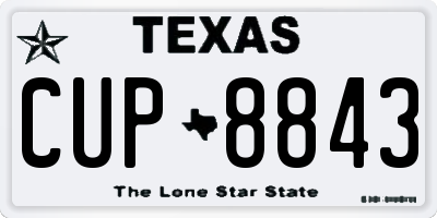 TX license plate CUP8843