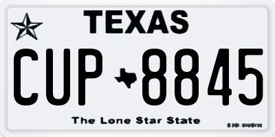 TX license plate CUP8845