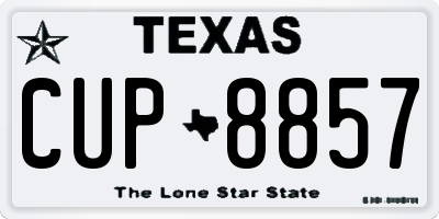 TX license plate CUP8857