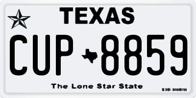TX license plate CUP8859