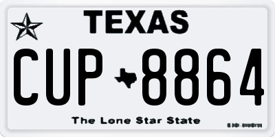 TX license plate CUP8864