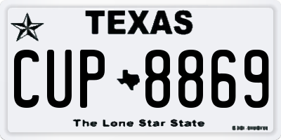 TX license plate CUP8869