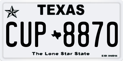 TX license plate CUP8870