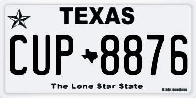 TX license plate CUP8876