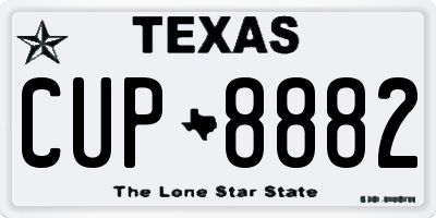 TX license plate CUP8882