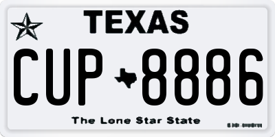 TX license plate CUP8886