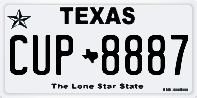 TX license plate CUP8887