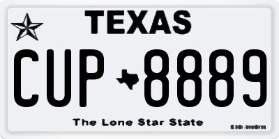 TX license plate CUP8889