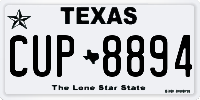 TX license plate CUP8894