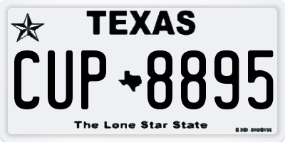 TX license plate CUP8895