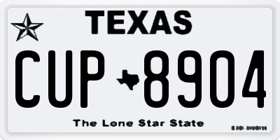TX license plate CUP8904