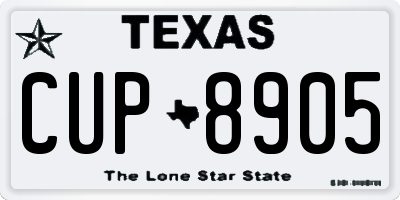 TX license plate CUP8905
