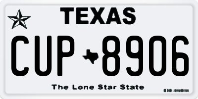 TX license plate CUP8906