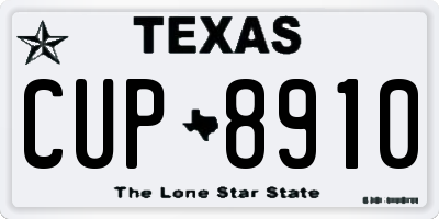 TX license plate CUP8910