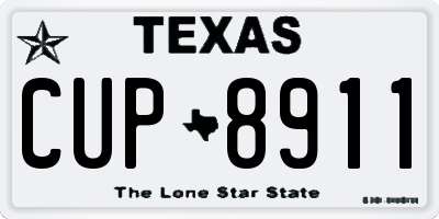 TX license plate CUP8911